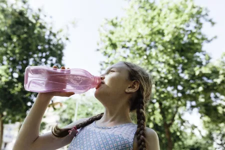Girl drinking water