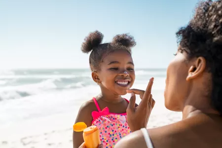 Family at beach